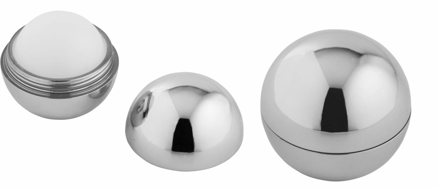 Серебристые бальзамы для губ с защитой SPF15 от 500 штук с печатью в 1 цвет